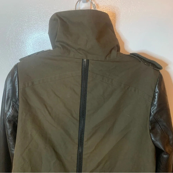 Danier Green Black Jacket Leather Sleeves 2XS - Picture 12 of 12